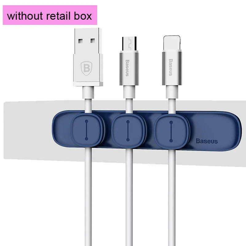 Baseus Magnetic Cable Organizer – Desktop Tidy Holder for USB & Charger Cables