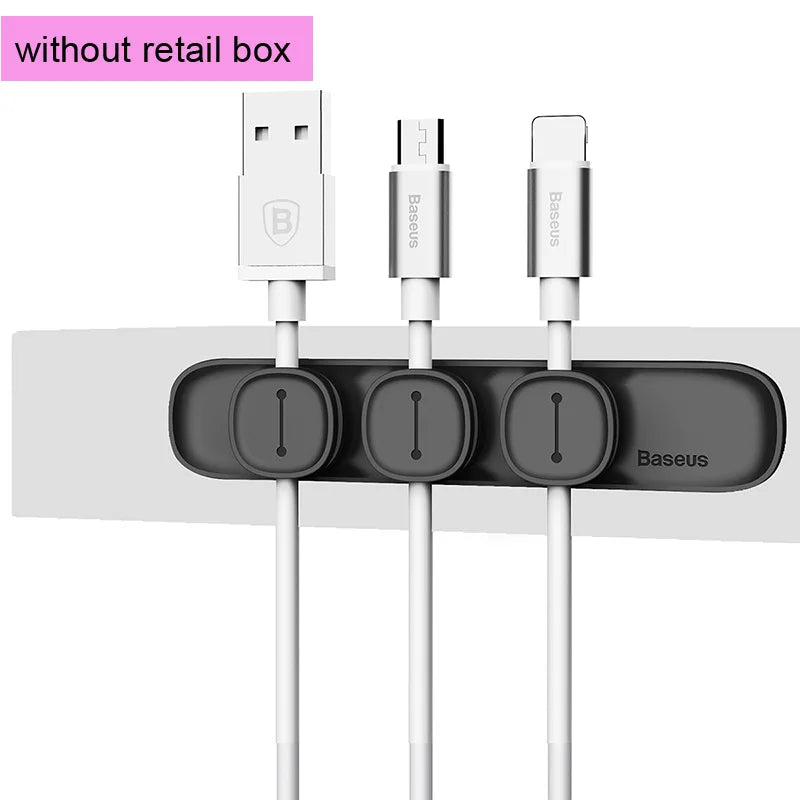 Baseus Magnetic Cable Organizer – Desktop Tidy Holder for USB & Charger Cables