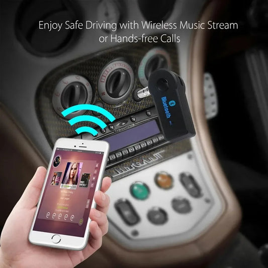 Bluetooth 5.0 Car Audio Adapter – Wireless Receiver with 3.5mm AUX Jack | Hands-Free Music & Calls for Cars, Headphones, Speakers
