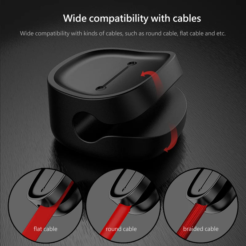 Baseus Magnetic Cable Organizer – Desktop Tidy Holder for USB & Charger Cables