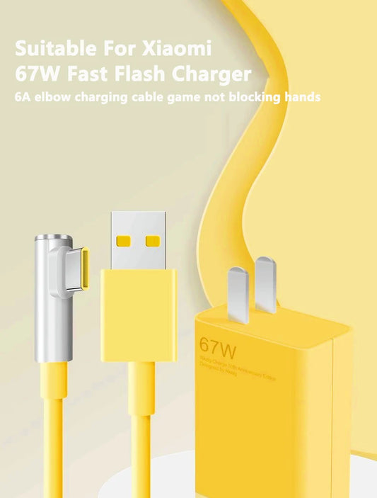 67W Fast Charger USB-A to USB-C for Xiaomi & Redmi – Quick Charge Adapter & Cable