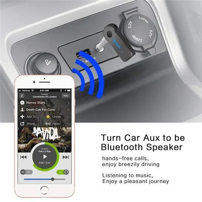 Bluetooth 5.0 Car Audio Adapter – Wireless Receiver with 3.5mm AUX Jack | Hands-Free Music & Calls for Cars, Headphones, Speakers