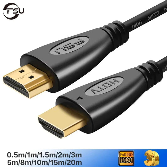 FSU HDMI-Compatible Cable 4K 1080P 3D HDMI 1.4 Gold-Plated Connectors for HDTV Projector Monitor TV Box